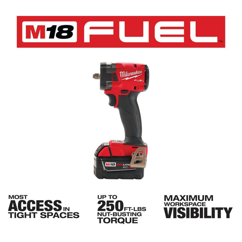 Milwaukee 2854-22R M18 FUEL 3/8 " Compact Impact Wrench w/ Friction Ring Kit