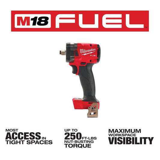 Milwaukee 2855-20 M18 FUEL 1/2 " Compact Impact Wrench w/ Friction Ring (Tool Only)