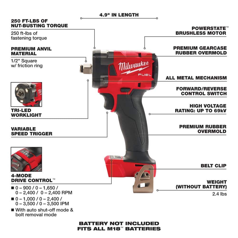 Milwaukee 2855-20 M18 FUEL 1/2 