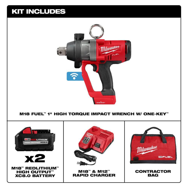 Milwaukee 2867-22 M18 FUEL 1inch High Torque Impact Wrench with ONE-KEY Kit