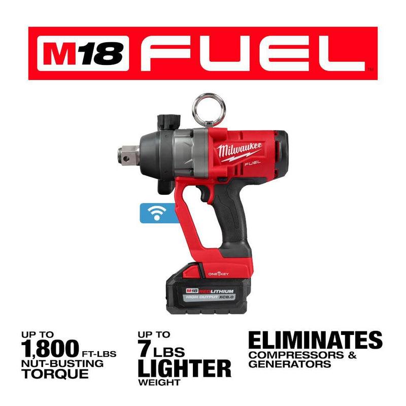 Milwaukee 2867-22 M18 FUEL 1inch High Torque Impact Wrench with ONE-KEY Kit