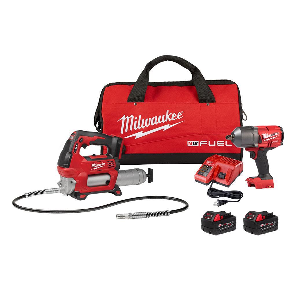 Milwaukee 2767-22GR M18 FUEL HTIW with Grease Gun Kit