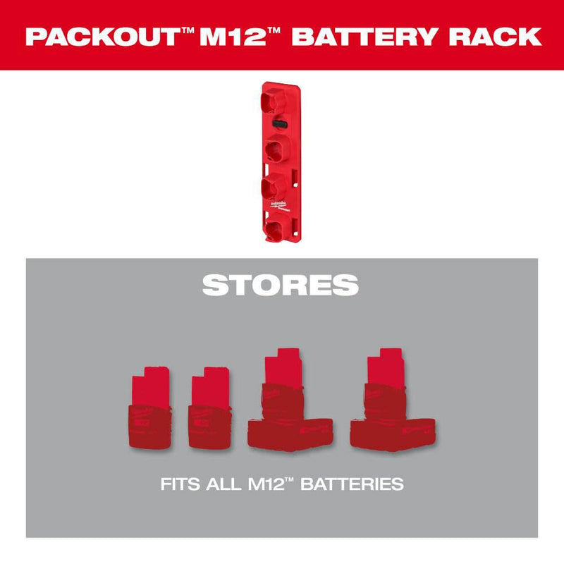 Milwaukee 48-22-8338 M12 PACKOUT M12 Battery Rack