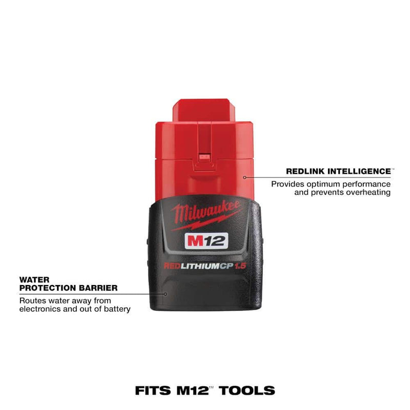 Milwaukee 48-11-2411 M12 REDLITHIUM HIGH OUTPUT CP1.5 (2-Pack)