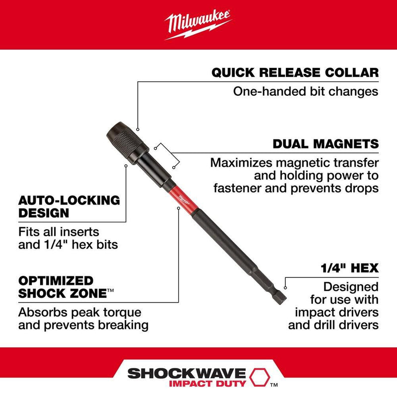 Milwaukee 48-32-4533 SHOCKWAVE 12" Impact Locking Bit Holder