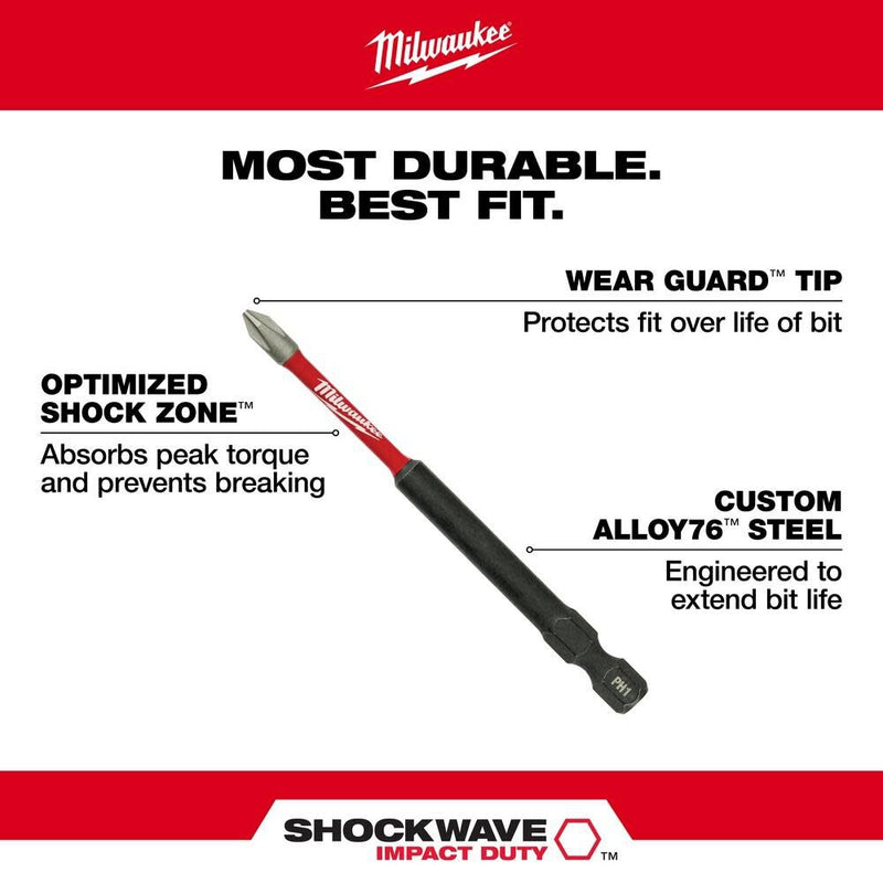 Milwaukee 48-32-4562 SHOCKWAVE 3-1/2" Impact Phillips