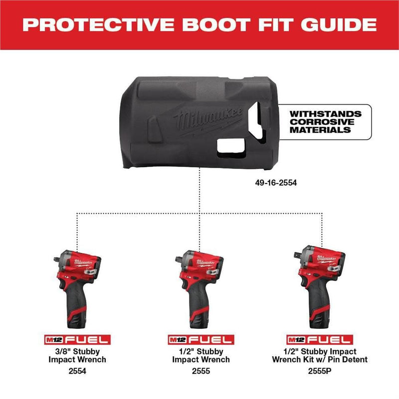 Milwaukee 49-16-2554 M12 FUEL Stubby Impact Driver Protective Boot