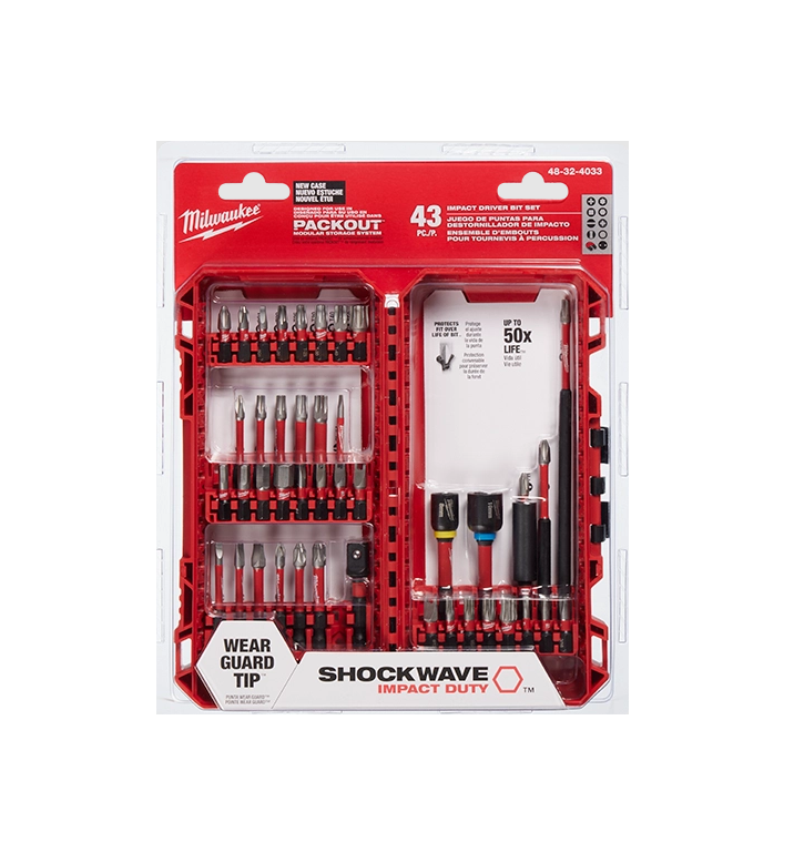 Milwaukee 48-32-4033 SHOCKWAVE Impact Duty Driver Bit Auto (43-Piece Set)