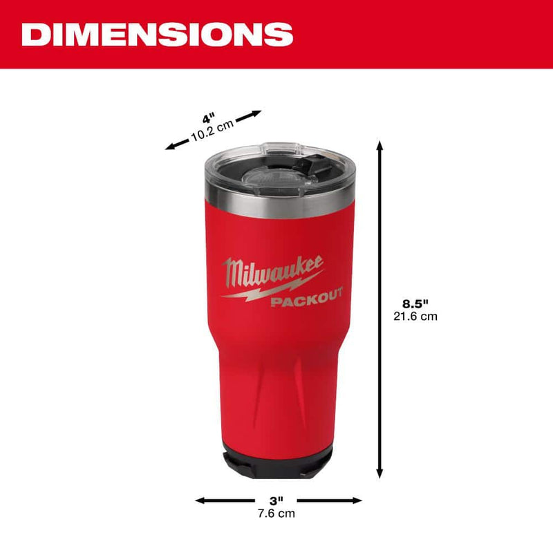 Milwaukee 48-22-8393R PACKOUT Red 30 oz. Tumbler