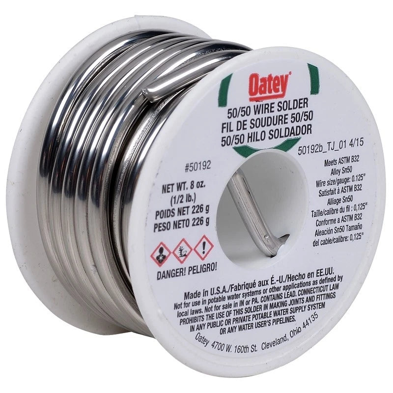 Oatey 50192 Leaded Wire Solder, Silver, 1/2 lb
