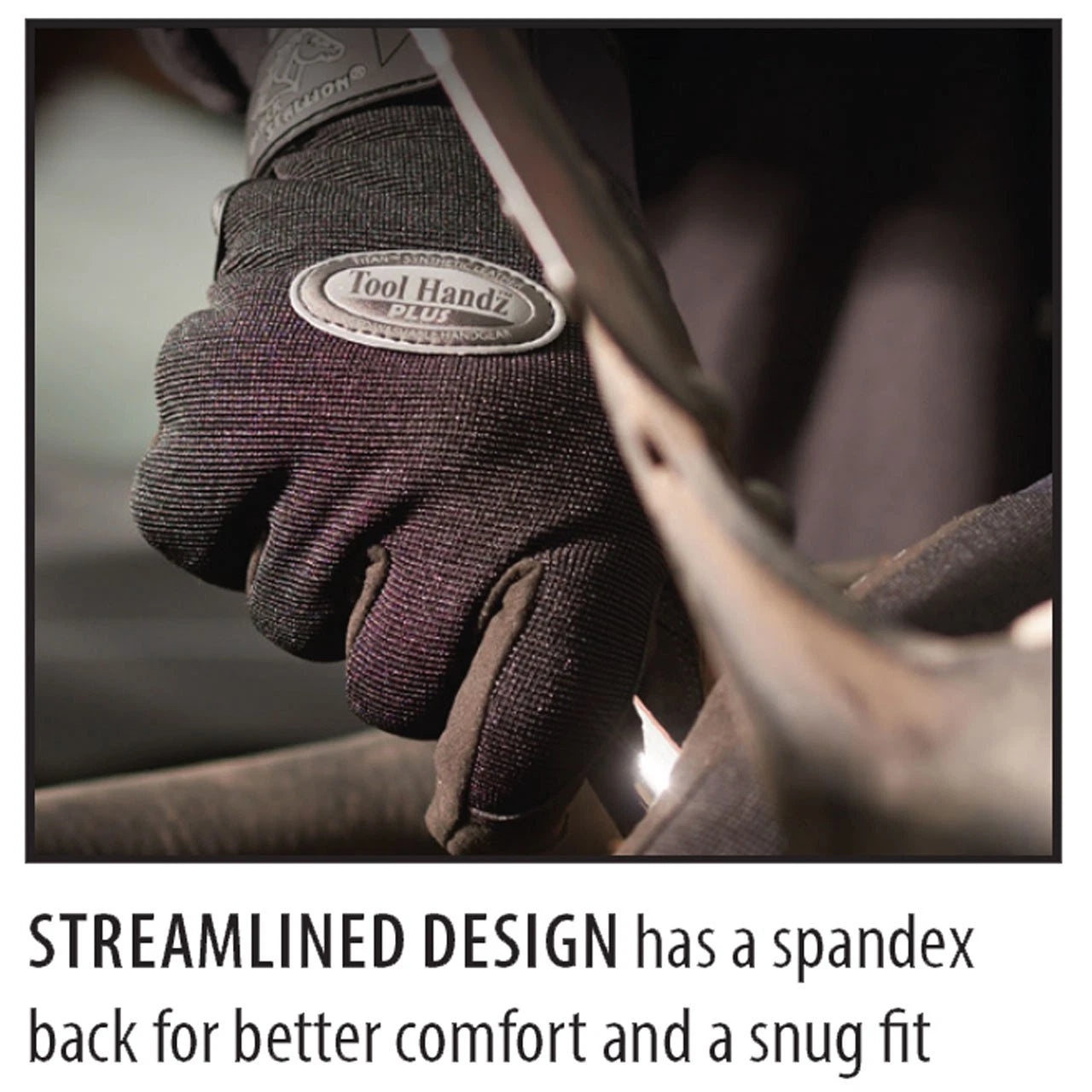 Black Stallion 99PLUS-BLK ToolHandz Plus Mechanics Gloves, Black