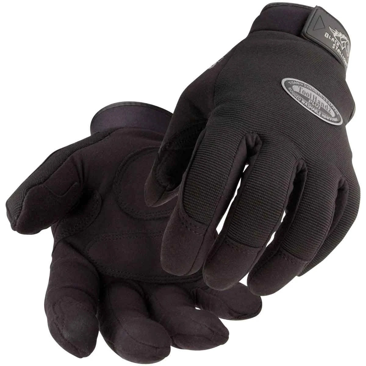 Black Stallion 99PLUS-BLK ToolHandz Plus Mechanics Gloves, Black