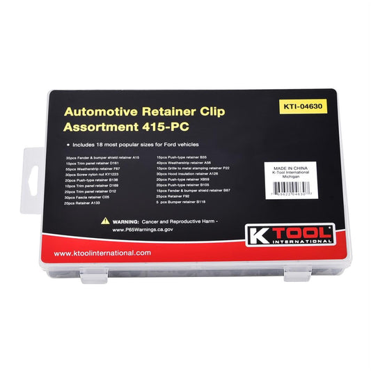 K Tool International KTI04630 Automotive Retainer Clip Assortment (415-Piece)