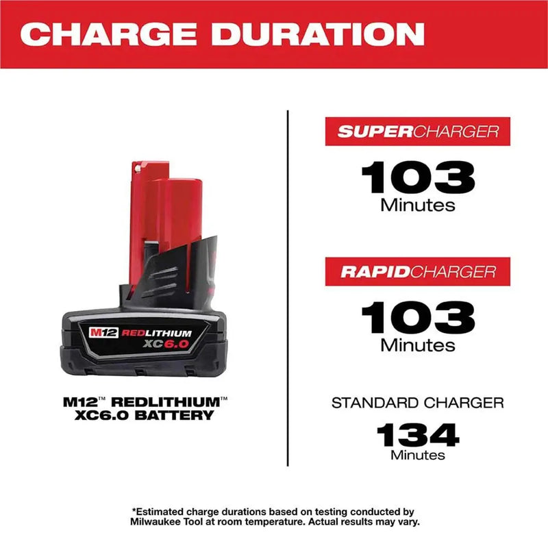 Milwaukee 48-11-2460 M12 12-Volt REDLITHIUM XC Extended Capacity 6.0Ah Battery Pack