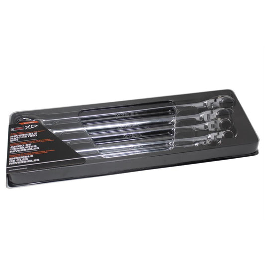 K Tool International XDDBM10 Metric Reversible Flex Head Ratcheting Wrench Set 90-Tooth (5-Piece)