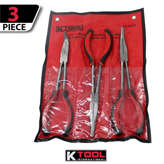 K Tool International KTI51103 Needle Nose Pliers Set 11" (3-Piece)