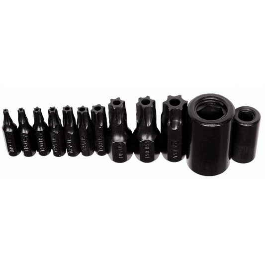 K Tool International KTI21500 Master Tamper-Proof Torx Bit Set T10–T55 (12-Piece)