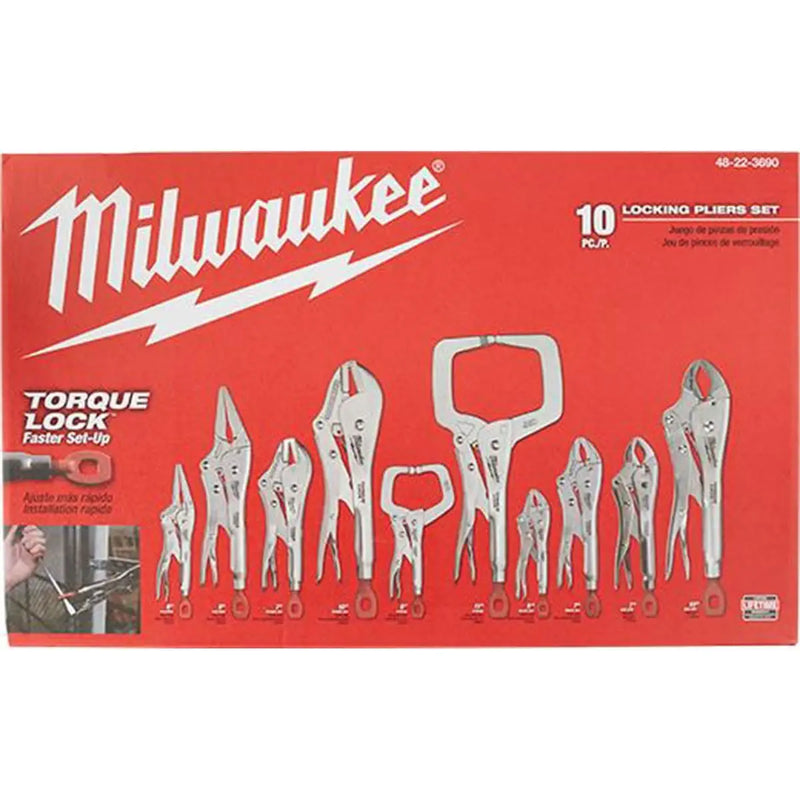 Milwaukee 48-22-3690 Torque Lock Locking Pliers Kit (10-Piece)